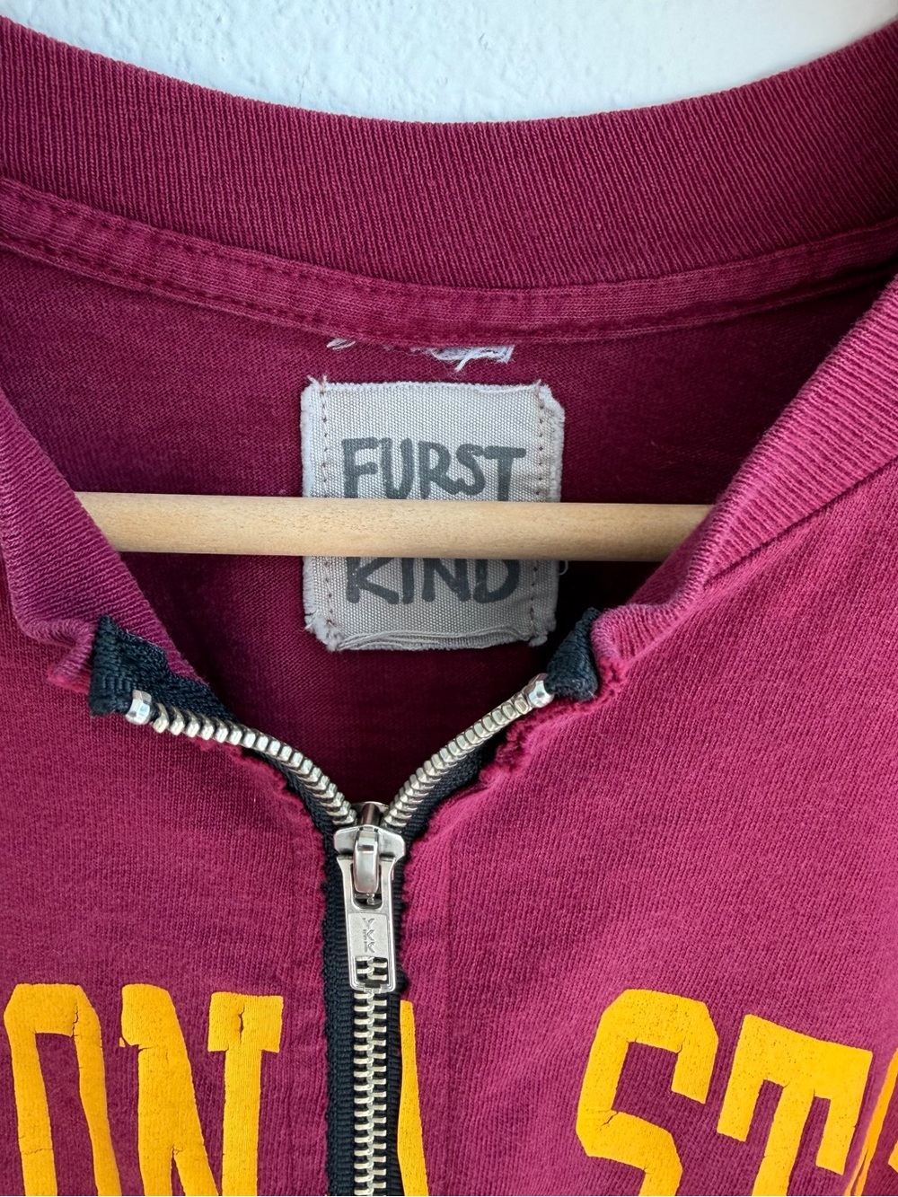 Arizona State University Burgundy Cropped Zip - Picture 2 of 10